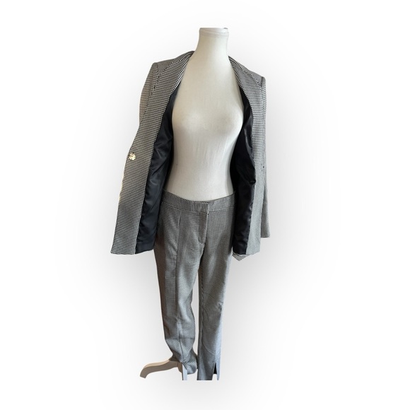 *Bloggers Favorite* Zara Houndstooth Mid Rise Front Split Trousers Sz M - Picture 12 of 14